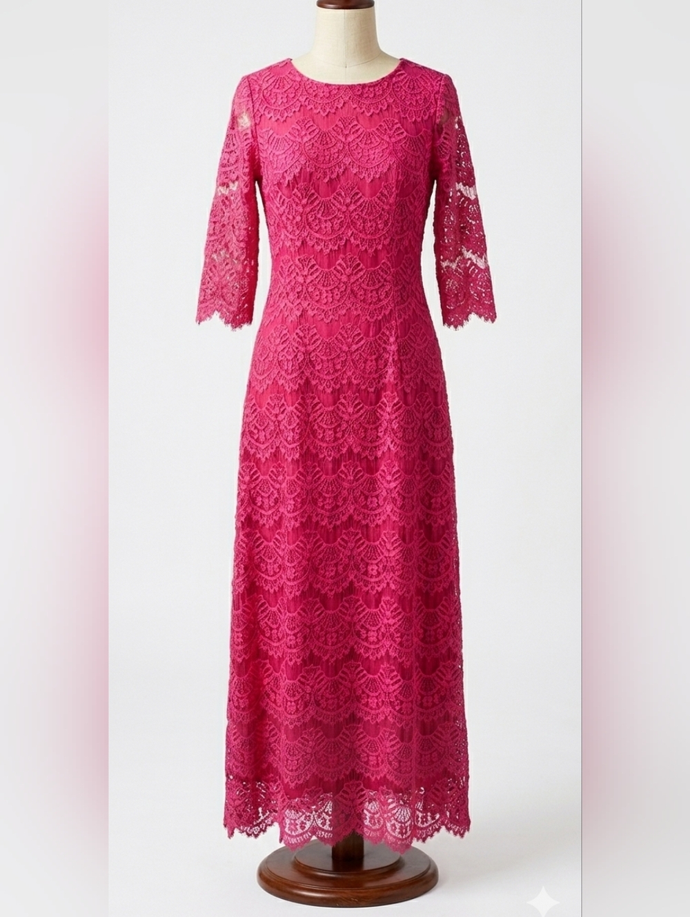 Dainty Jewells Pink Lace Maxi Dress Modest Long